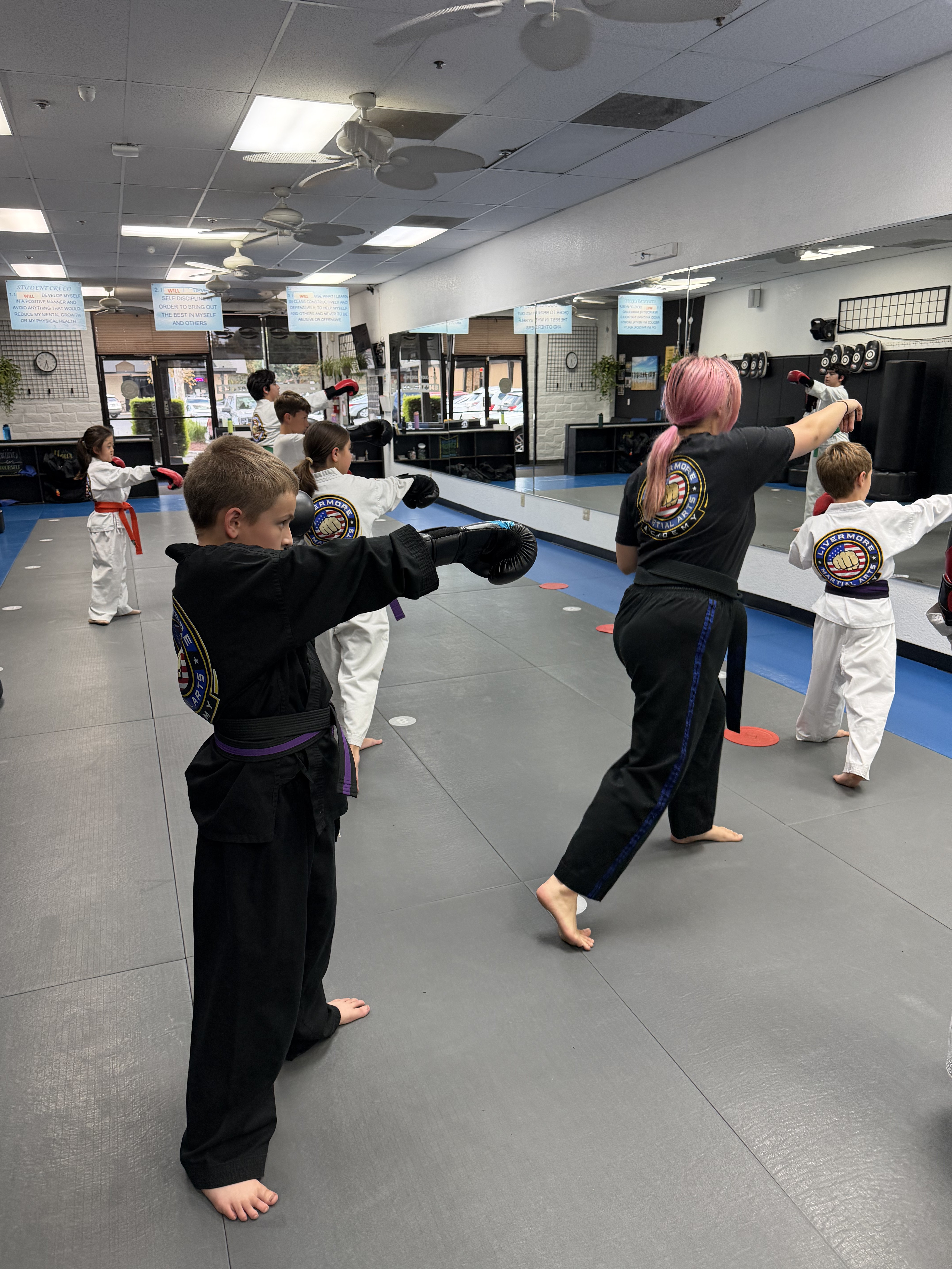 Little Warriors students training at Livermore Martial Arts Academy